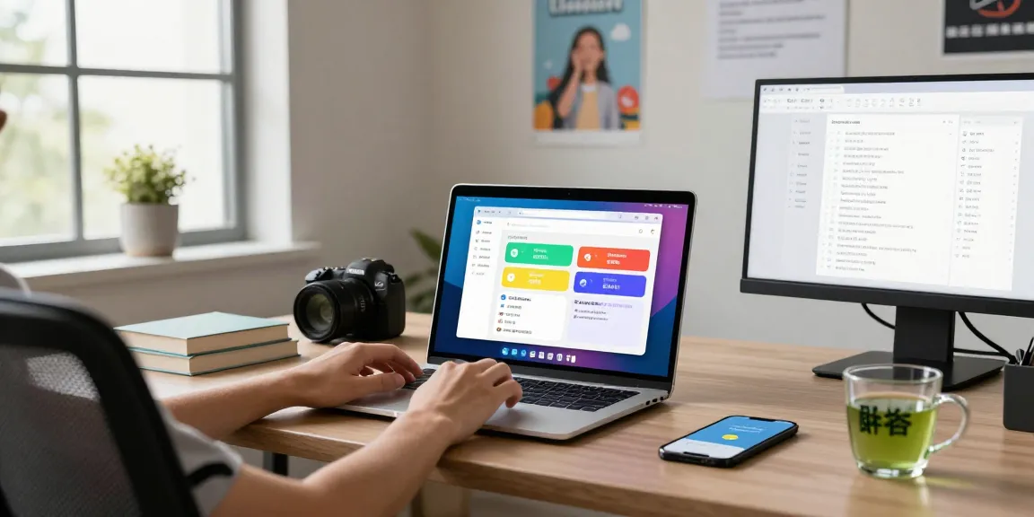 Adjusting Telegram Chinese settings on a laptop in a modern workspace, enhancing user experience.