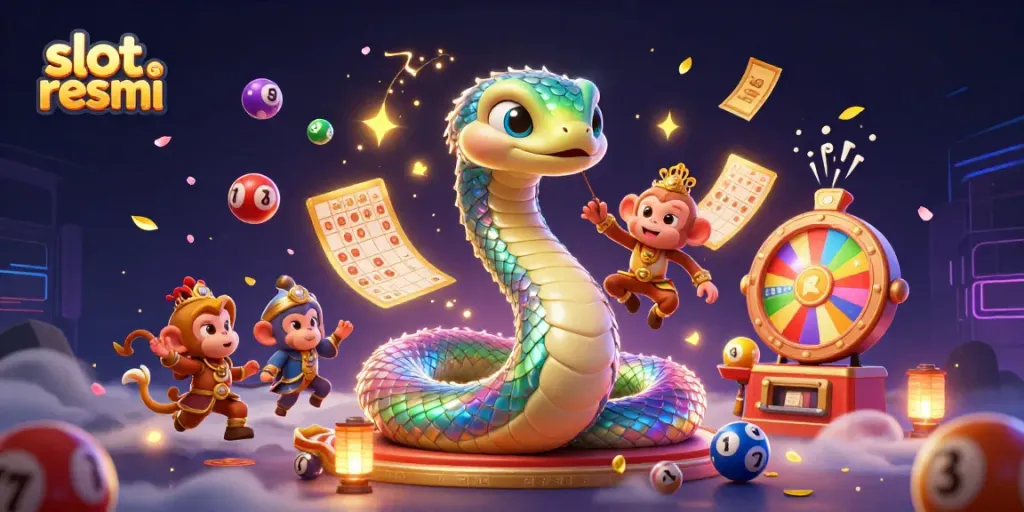 Experience thrilling action at slot resmi with dynamic lottery and casino elements in a vibrant 3D scene.